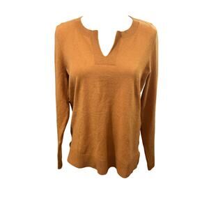 J. Jill dark orange v-neck sweater fall business casual soft